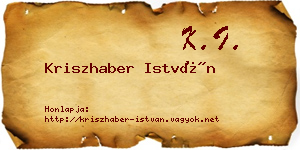 Kriszhaber István névjegykártya